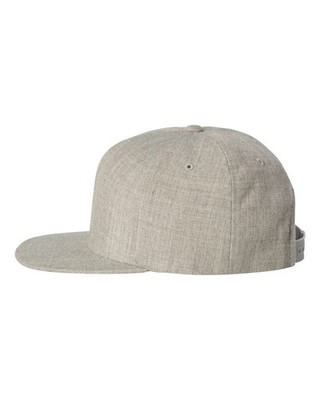 YP Classics Premium Five-Panel Snapback Cap Hat high-profile 5089M Heather Grey