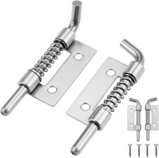 304 Stainless Steel Flat Spring Loaded Latch Pin Hinge Left Right Set 4 PCS