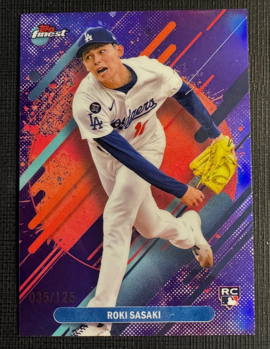 2025 Topps Finest Roki Sasaki Rare Purple Refractor /125 Rookie Rc Dodgers #288