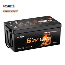 LiTime 36V 100Ah Bluetooth LiFePO4 Lithium Battery for Golf Cart Trolling Motor