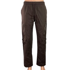 FOREVER 21 Mens Dark Brown Drawstring Pockets Straight Leg Cargo Trouser Pants M