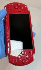 Sony PSP-2000 Console Deep Red Region free Rare w/adapter, battery - Excellent
