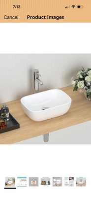  14.5'' x 10'' Bathroom Small Vessel Sink Above Counter White Porcelain 