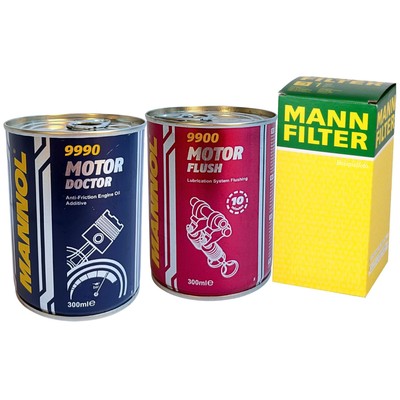 MANN-FILTER HU721/4x Ölfilter MANNOL Spülung + Additiv Öl für BMW