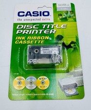 Genuine Casio Disc Title Printer Ink Ribbon Cassette Cartridge Silver TR-18RD-s