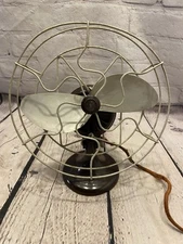 Vintage Barber-Colman Fan Barcol Cage Bakelite 8" Desk Top Art Deco *Read*