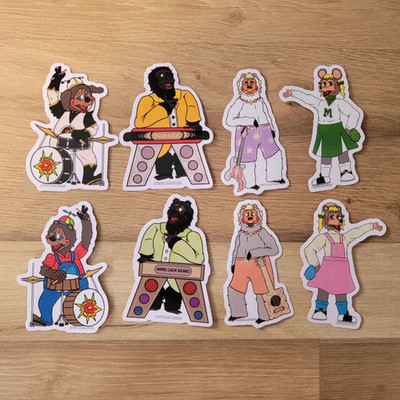 Rock-Afire Explosion / Showbiz Pizza / Hard Luck Bears - Fanart Sticker Set 8tlg