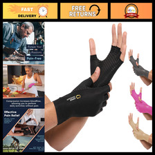 Fingerless Copper Compression Arthritis Gloves for Pain Relief Support - M