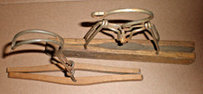 Vintage Wooden Clamp Clothes Hangers 2 8" and 9"