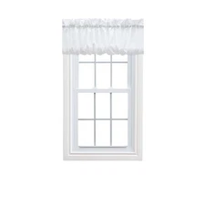 Ellis Stacey 1.5" Rod Pocket Solid Color Window Balloon Valance 60"x15" White