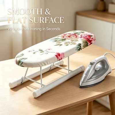 Small Folding Tabletop Ironing Board Mini Travel Heat Resistant Cover 11''LX3''W