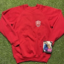 Vintage Hanes Indiana Hoosiers Crewneck Sweatshirt Red IU Logo Large NWT