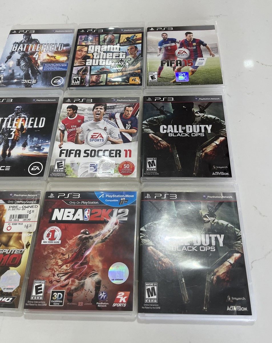 Lot of 9 PS3 video games GTA 5, Battlefield, FIFA, UFC, 2K12 And Call Of Duty Lot of 9 PS3 video games GTA 5, Battlefield, FIFA, UFC, 2K12 And Call Of Duty