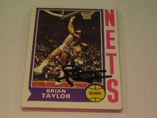 ABA NBA GREAT BRIAN TAYLOR NETS,NUGETS,CLIPPERS AUTOGRAPHED CARD COA FREE SHIP