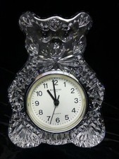 Vintage Waterford Cut Crystal Teddy Bear Clock