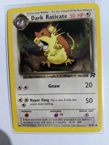 Team Rocket 1999 NM-Mint perfect Condition Dark Raticate uncommon base set card - Picture 1 of 2