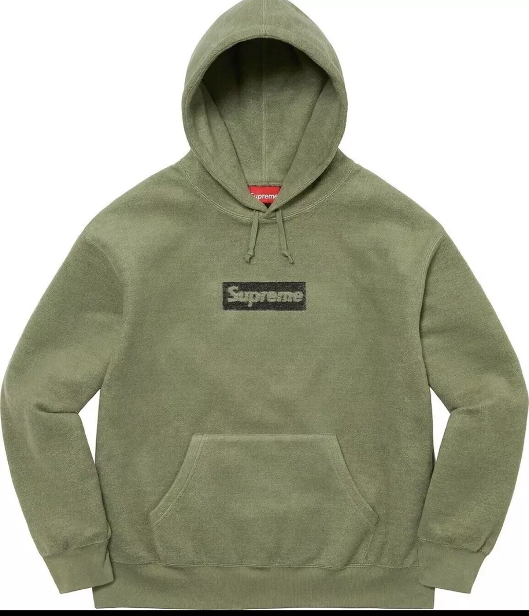 Supreme Inside Out Box Logo Hooded Sweatshirt Light Olive Size S