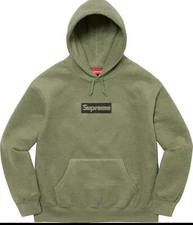 Supreme Inside Out Box Logo Hooded Sweatshirt Light Olive Size S bogo in hand