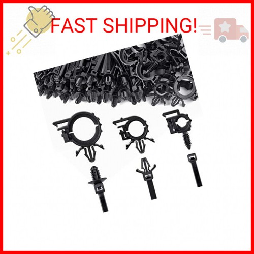 150pcs Push Mount Cable Zip Tie with Car Wire Loom Routing Clips ...