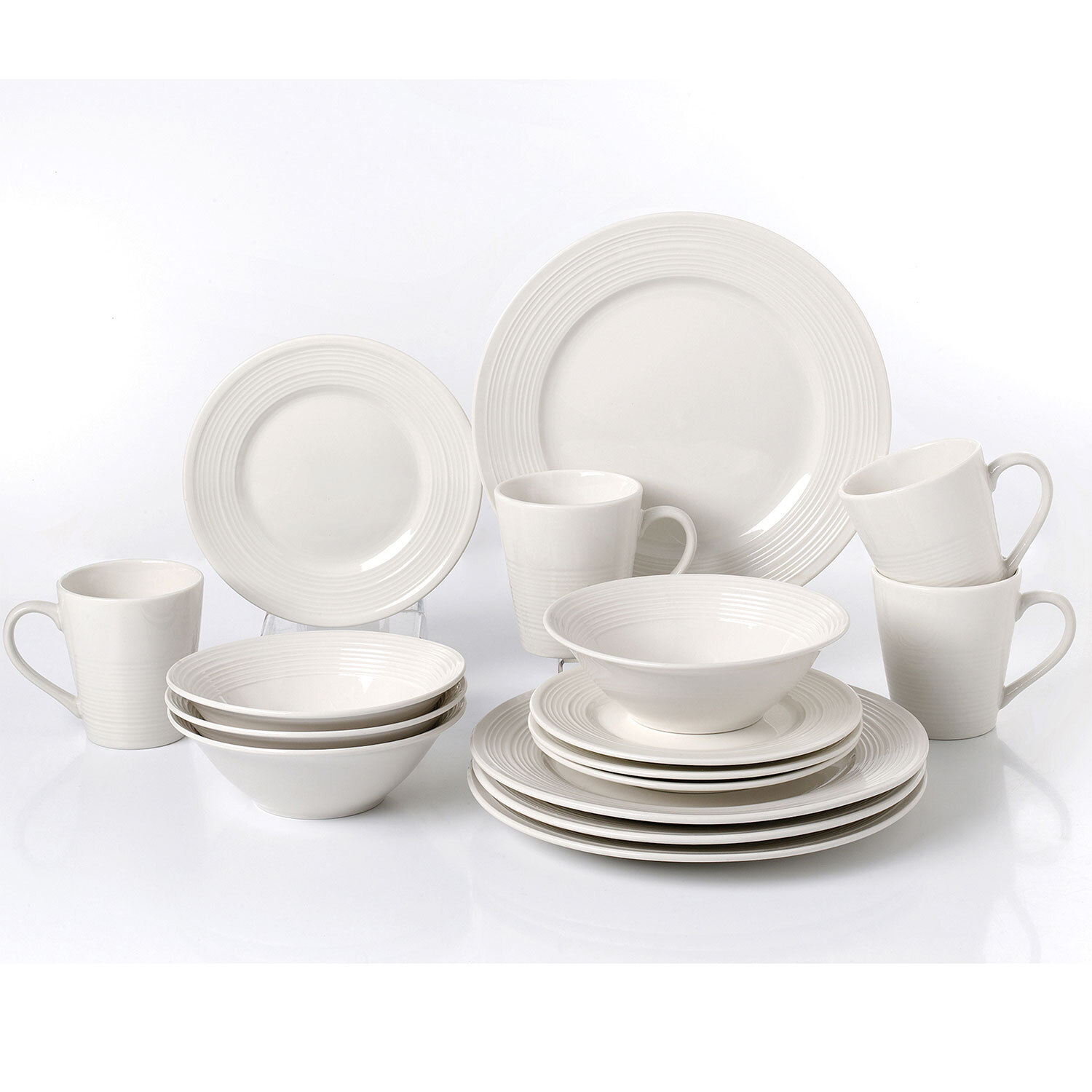 Lorren Home Trends Stylish and Elegant Design 16-Piece Porcelain Dinnerware Set