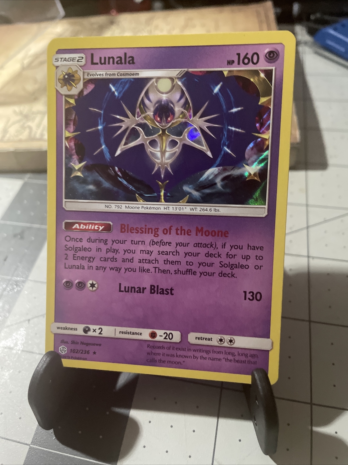 Lunala - 102/236 - Holo Rare S&M: Cosmic Eclipse  NM-Mint