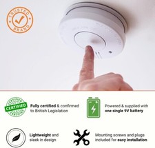 Home Smoke Alarm Photoelectric Battery Smoke Alarm Smoke Detector - Large Hush
