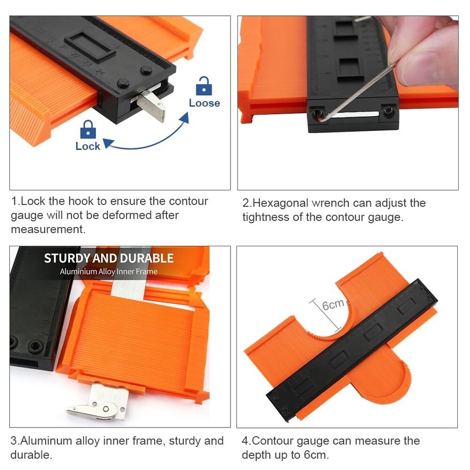 Laminate Flooring Installation Kit and Contour Gauge Profile Tool with