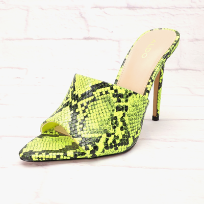 Heels Aldo Lime Green Shoes Aldo Women's Snake Print Sandal Heels