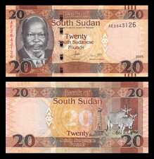 2015 South Sudan 20 South Sudanese Pounds Banknote UNC P-13a