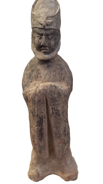 Figura dinastía Tang de un oficial hecha para mercado persa, 12,5" de alto. 
