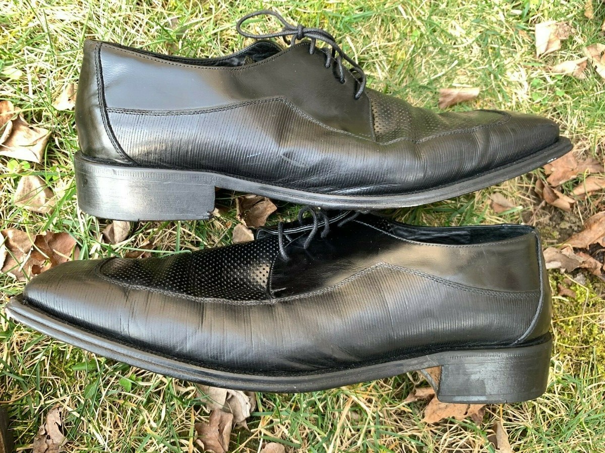 OLIVIER Black Italian Leather Square Toe Oxford Men\