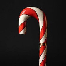 Beautiful Red  Brass Candy Cane Walking Stick Perfect For Christmas Gift