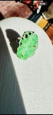 Vintage Hand Carved Green Jade Bug  Sterling ...