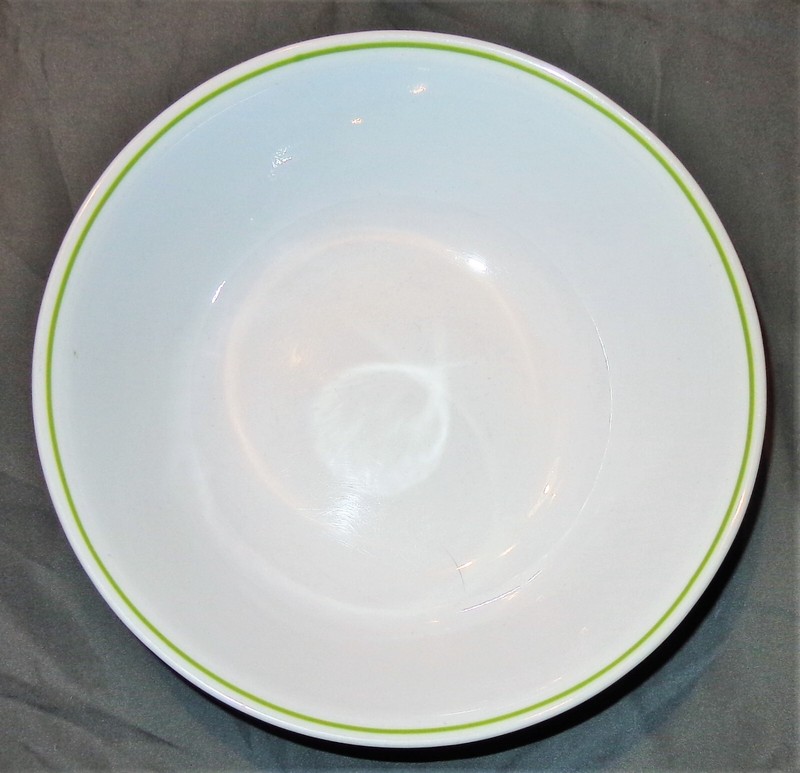 Corning Corelle Serving Bowl 8-1/2" Dish White Green stripe Meadow or Wildflower