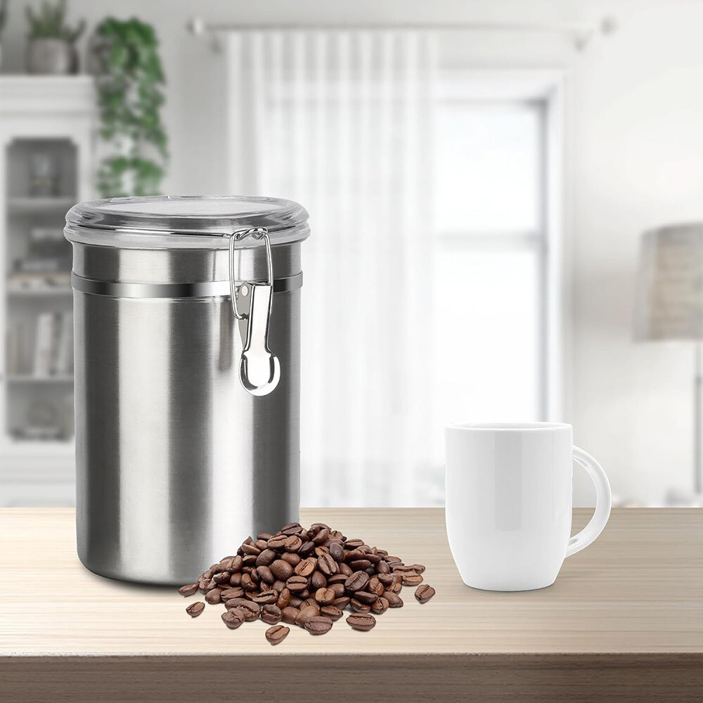 Coffee Food Canister Airtight Stainless Steel Kitchen Storage