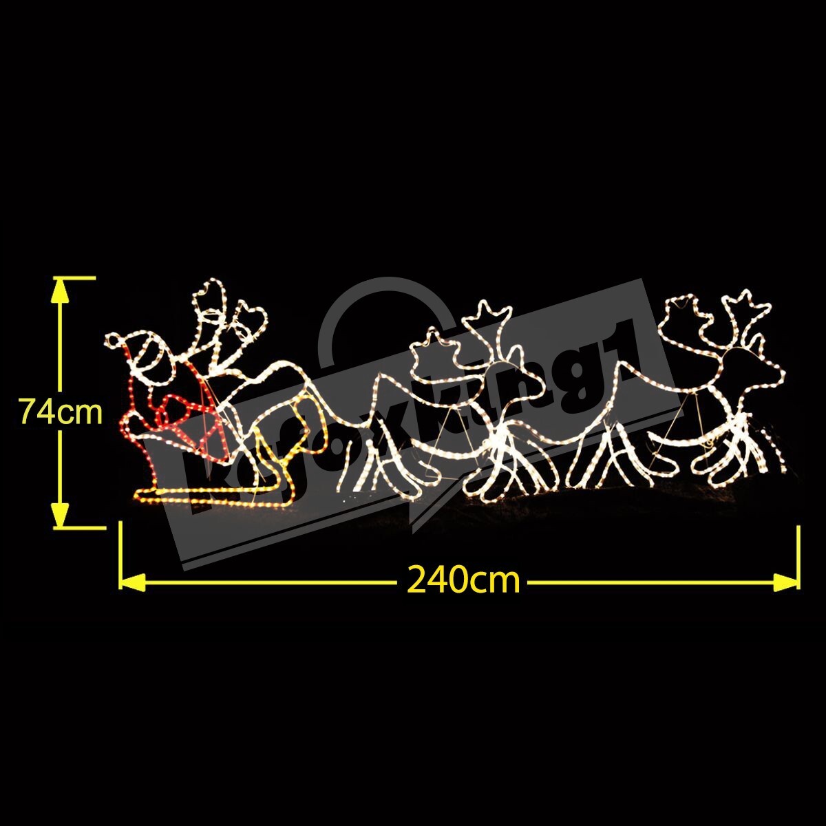 Christmas Lights Santa Sleigh Reindeer LED Xmas Decoration Indoor
