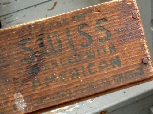 ANTIQUE KRAFT SWISS AMERICAN CHEESE WOOD BOX ADVERTISEMENT RUSTIC FARMHOUSE - Picture 6 of 19