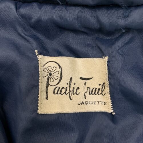 Giacca vintage taglia media Pacific Trail Jaquette blu navy cappuccio zip DIFETTO - Foto 3 di 8