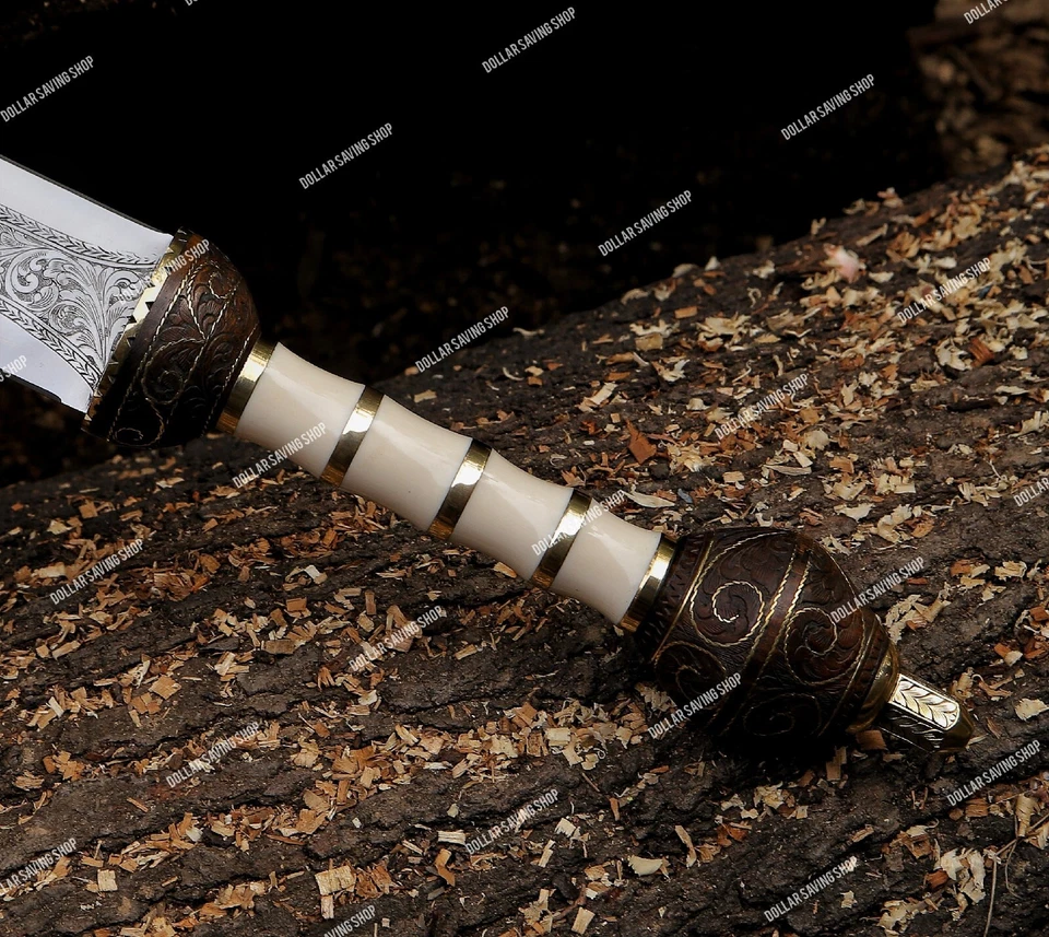 全手工雕刻 D2 钢角斗士/角斗士/罗马剑带鞘。 — 第 4/4 张图片