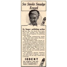 Iodent Tooth Paste America's Favorite Dentifrice 1940s WWII Era Ad SAH7-6