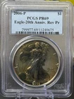 2006 P 20th Anniversary American Silver Eagle PR69 Reverse Proof. "TONED"