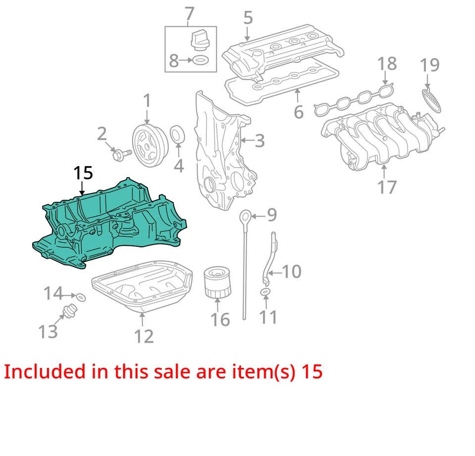 Toyota Echo 2000-2005 cárter de aceite del motor VHAUF Foto 3 de 4