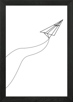 Papierflugzeug gerahmtes Wandbild Poster Leinwanddruck Bild