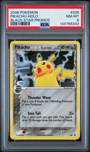 2006 POKEMON BLACK STAR PROMOS #035 PIKACHU-HOLO PSA 8