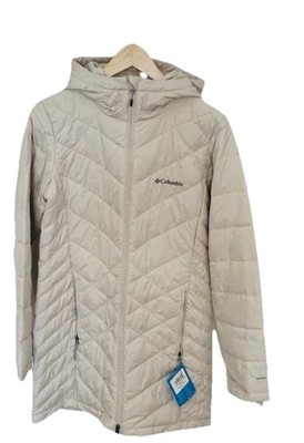 NWT Columbia Heavenly Long Hooded Jacket Dark Stone Omni-Heat SZ SMALL