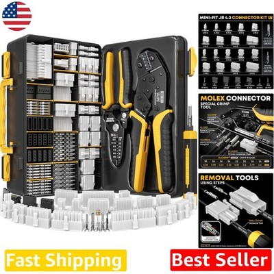Molex Mini-Fit Jr 4.2mm Pro Crimping Kit: ATX, GPU, SATA, LP4, Ratchet Tool