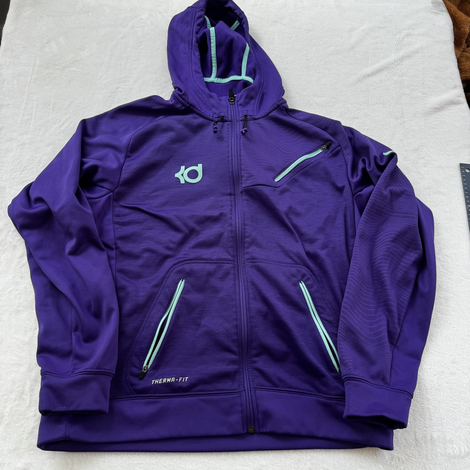 SACAI X NIKE Nike KD Therma Fit Felpa con Cappuccio Giacca Uomo Grande Viola Blu Basket Full Zip