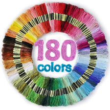 180 Colors Embroidery Floss Thread Set 6 Strand Rainbow Cross Stitch