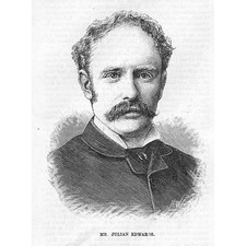 Julian Edwards Conductor of the Royal English Opera Co - Antique Print 1884
