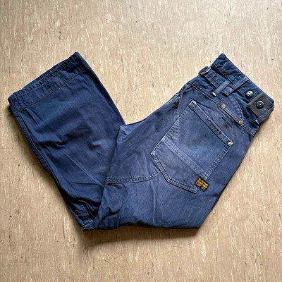 G-Star RAW Herren Jeans Straight Leg grau W30 L102cm Denim Cargo-Taschen